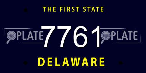7761 Delaware License Plate