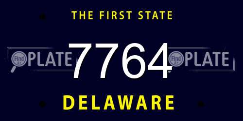 7764 Delaware License Plate