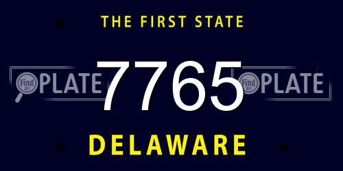 7765 Delaware License Plate
