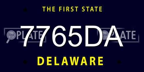 7765DA Delaware License Plate