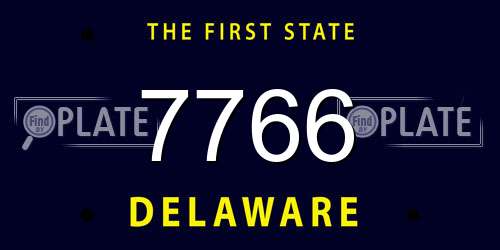 7766 Delaware License Plate