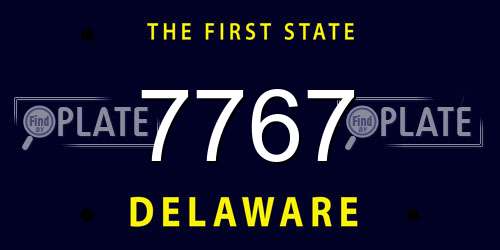 7767 Delaware License Plate
