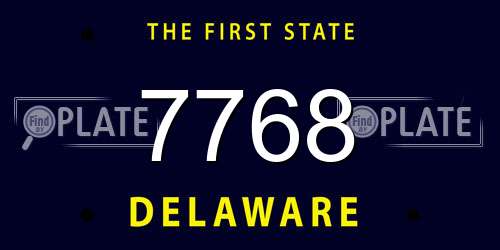 7768 Delaware License Plate