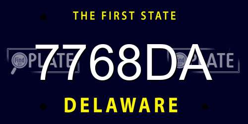 7768DA Delaware License Plate