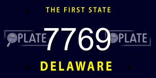 7769 Delaware License Plate