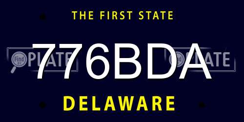 776BDA Delaware License Plate