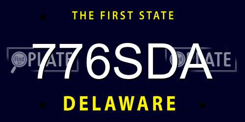 776SDA Delaware License Plate
