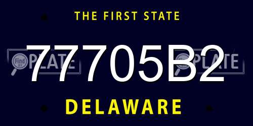 77705B2 Delaware License Plate