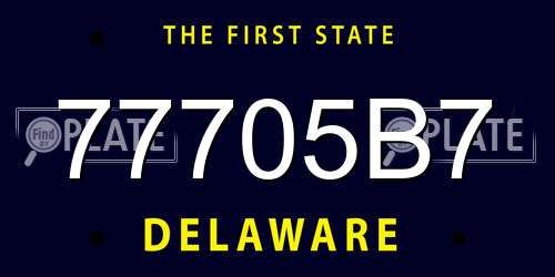 77705B7 Delaware License Plate