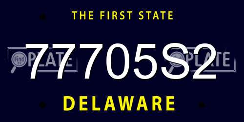 77705S2 Delaware License Plate