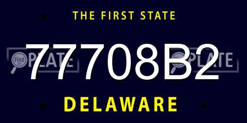 77708B2 Delaware License Plate