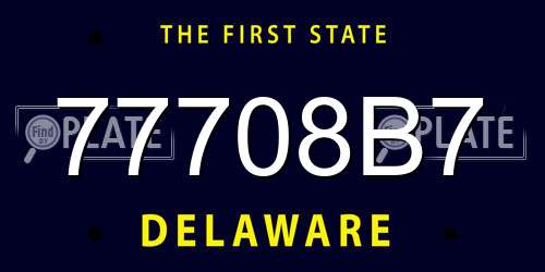 77708B7 Delaware License Plate