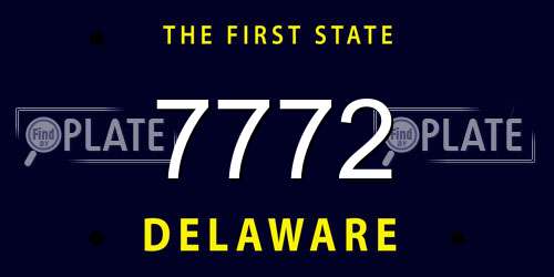 7772 Delaware License Plate