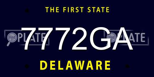 7772GA Delaware License Plate