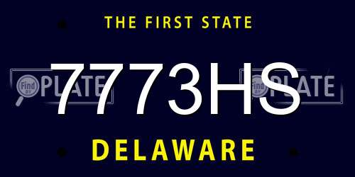 7773HS Delaware License Plate