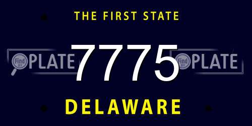 7775 Delaware License Plate
