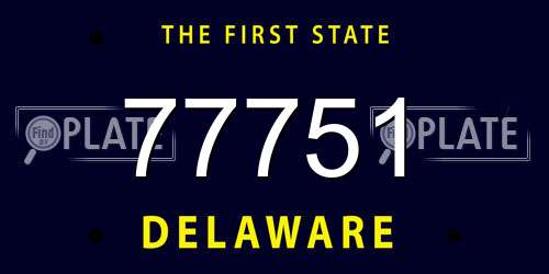 77751 Delaware License Plate