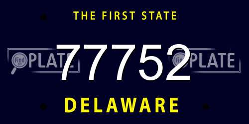 77752 Delaware License Plate