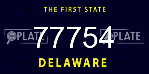 77754 Delaware License Plate