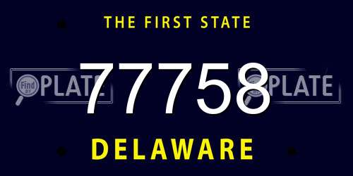 77758 Delaware License Plate