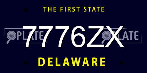 7776ZX Delaware License Plate