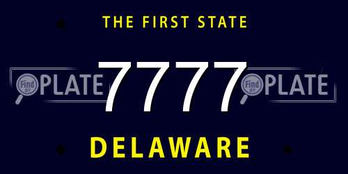 7777 Delaware License Plate