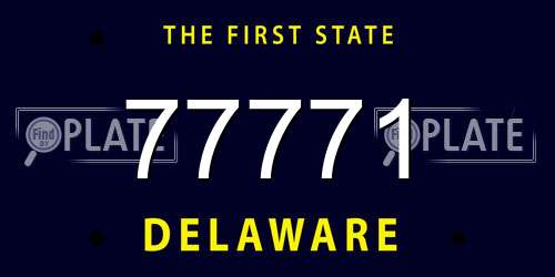77771 Delaware License Plate