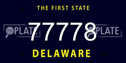 77778 Delaware License Plate