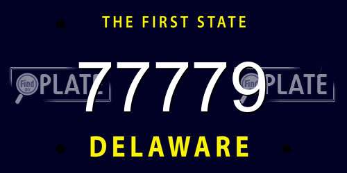 77779 Delaware License Plate
