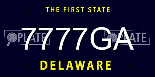 7777GA Delaware License Plate