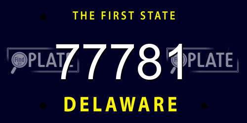77781 Delaware License Plate