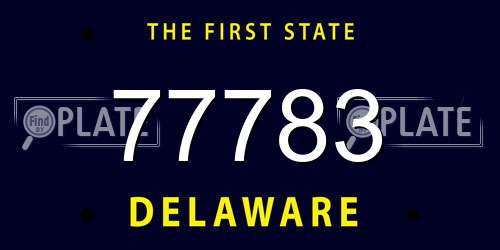 77783 Delaware License Plate