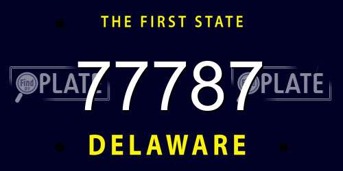 77787 Delaware License Plate