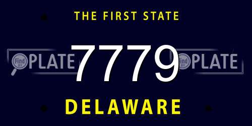 7779 Delaware License Plate