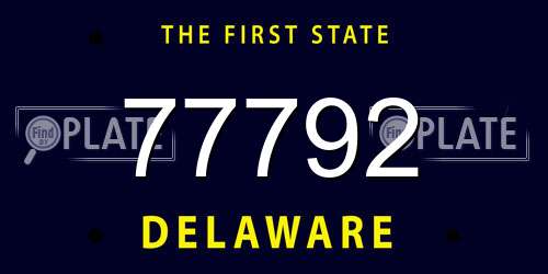 77792 Delaware License Plate