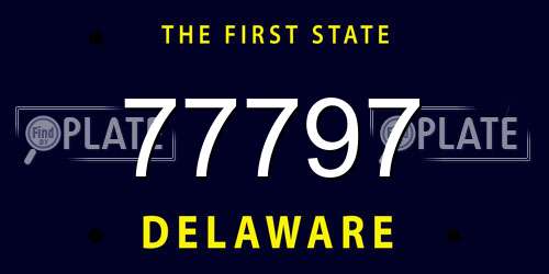 77797 Delaware License Plate