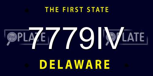 7779IV Delaware License Plate
