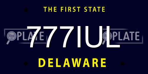 777IUL Delaware License Plate