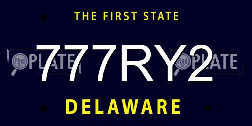 777RY2 Delaware License Plate