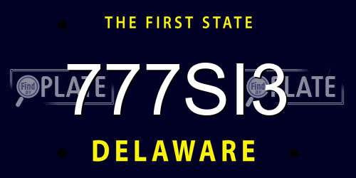 777SI3 Delaware License Plate