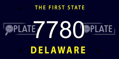 7780 Delaware License Plate