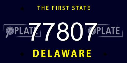 77807 Delaware License Plate