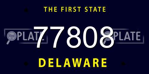77808 Delaware License Plate