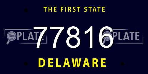 77816 Delaware License Plate