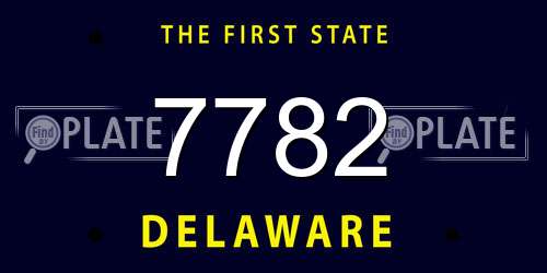 7782 Delaware License Plate