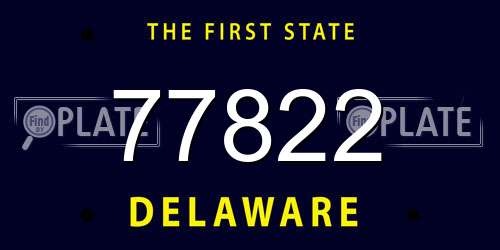 77822 Delaware License Plate