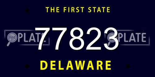 77823 Delaware License Plate