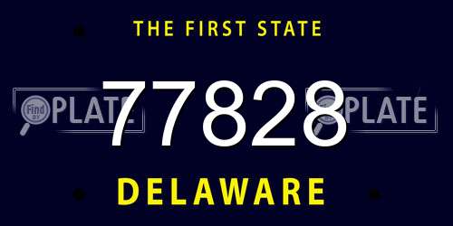 77828 Delaware License Plate