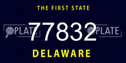 77832 Delaware License Plate