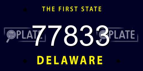 77833 Delaware License Plate